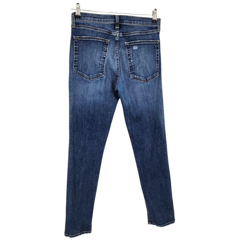 Nili Lotan Classic Medium Wash Distressed Mid Rise Stretch Skinny Jeans Size 28 - Picture 7 of 7
